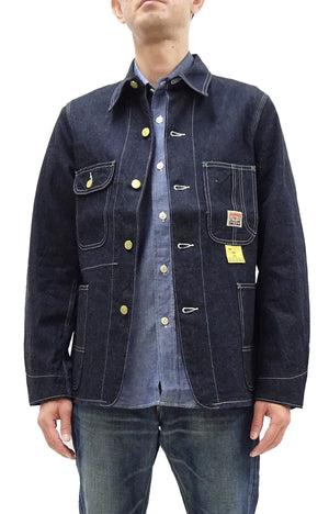 Sugar Cane Jacket SC15655 Men's Casual 11oz. Denim Work Coat Chore Coat Indigo One-Wash