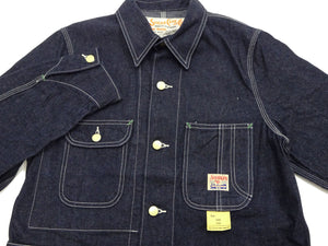 Sugar Cane Jacket SC15655 Men's Casual 11oz. Denim Work Coat Chore Coat Indigo One-Wash