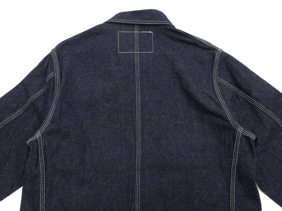 Sugar Cane Jacket SC15655 Men's Casual 11oz. Denim Work Coat Chore Coat Indigo One-Wash