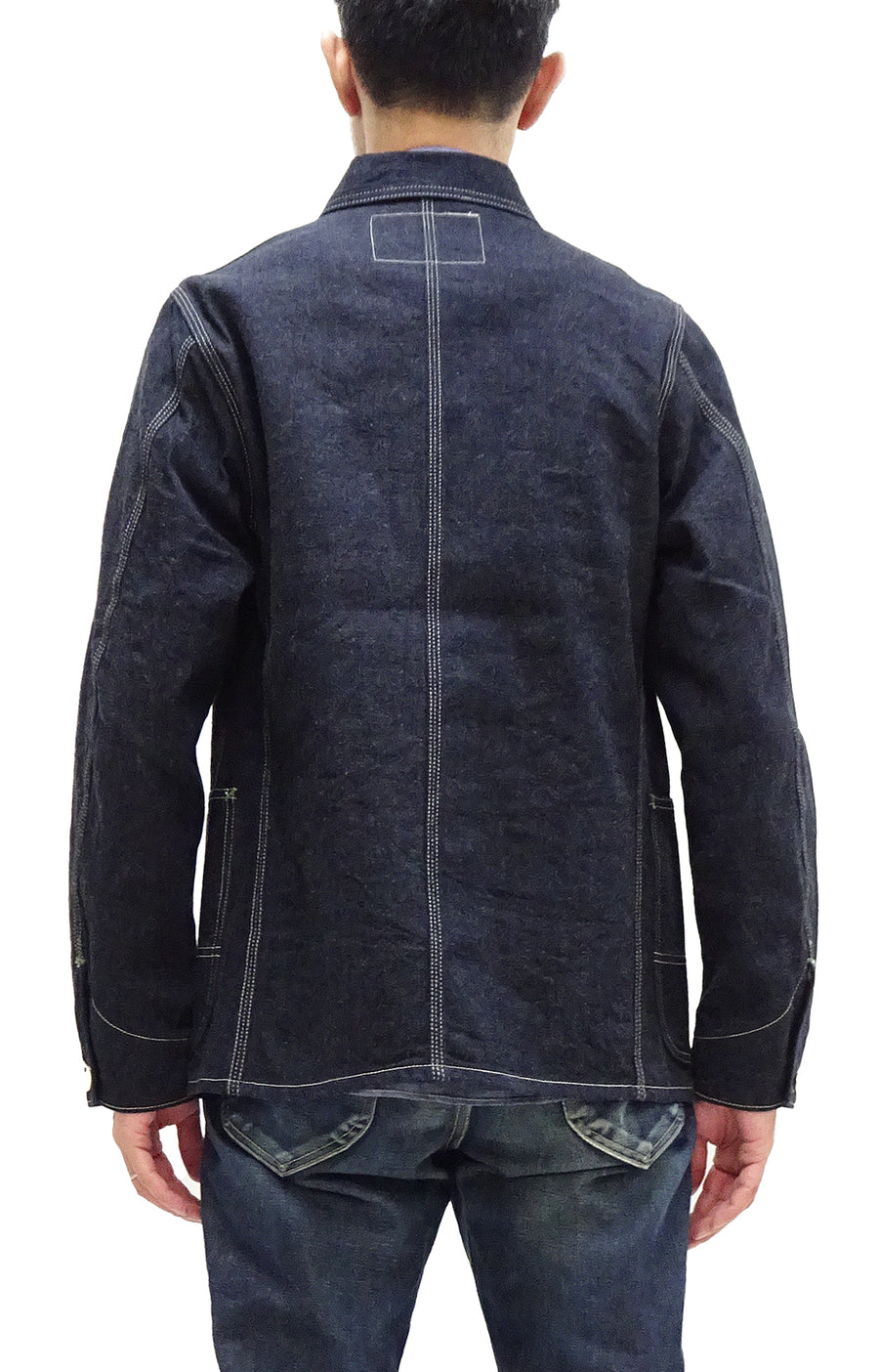 Sugar Cane Jacket SC15655 Men's Casual 11oz. Denim Work Coat Chore Coat Indigo One-Wash