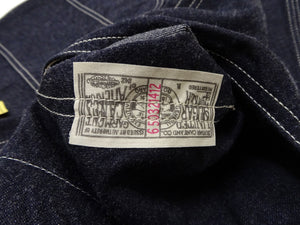Sugar Cane Men's Vintage-Inspired Denim Work Coat, 11 oz. 100% Cotton Unlined Chore Jacket with Asymmetrical Chest Pockets, One-Wash, Made in Japan (SC15655, 421A Dark Indigo)