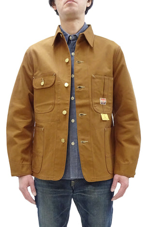 Sugar Cane Brown Duck Canvas Jacket SC15657 Men's Casual 13oz. Work Coat Chore Coat One-Wash