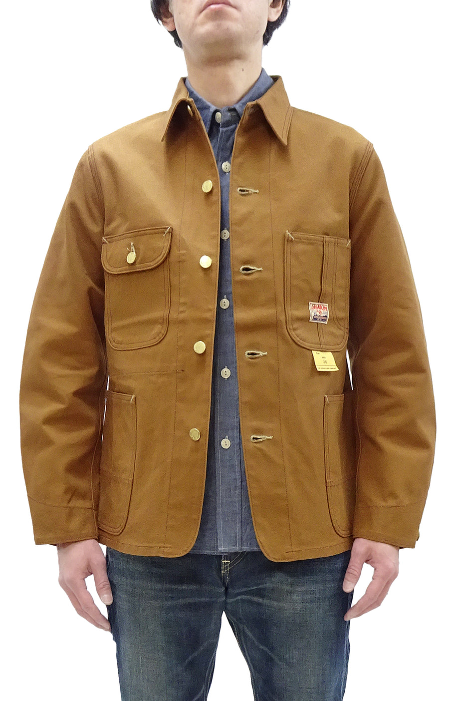 Sugar Cane Brown Duck Canvas Jacket SC15657 Men's Casual 13oz. Work Coat Chore Coat One-Wash