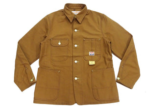 Sugar Cane Brown Duck Canvas Jacket SC15657 Men's Casual 13oz. Work Coat Chore Coat One-Wash