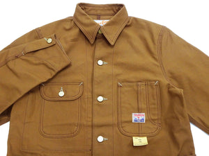 Sugar Cane Brown Duck Canvas Jacket SC15657 Men's Casual 13oz. Work Coat Chore Coat One-Wash