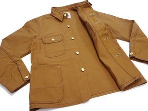 Sugar Cane Brown Duck Canvas Jacket SC15657 Men's Casual 13oz. Work Coat Chore Coat One-Wash