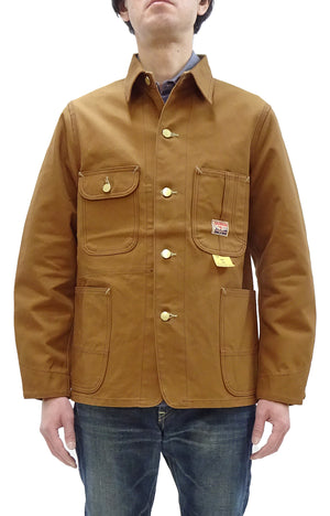 Sugar Cane Brown Duck Canvas Jacket SC15657 Men's Casual 13oz. Work Coat Chore Coat One-Wash