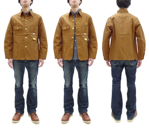 Sugar Cane Brown Duck Canvas Jacket SC15657 Men's Casual 13oz. Work Coat Chore Coat One-Wash