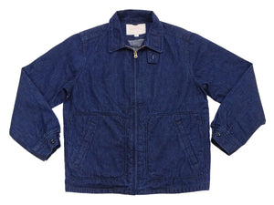 Sugar Cane Men's Denim Sports Jacket, 1950s American Style Unlined Lightweight Cotton Denim Jacket, Made in Japan (SC15913 128 Navy)