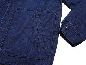 Sugar Cane Men's Denim Sports Jacket, 1950s American Style Unlined Lightweight Cotton Denim Jacket, Made in Japan (SC15913 128 Navy)