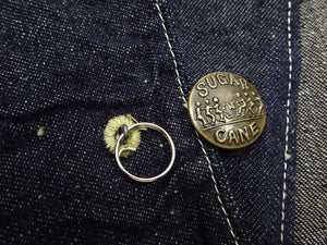 Sugar Cane Men's Vintage-Inspired 10.5 oz. Cotton and Sugarcane Fiber Denim Work Coat, Unlined Chore Jacket, Made in Japan (SC15920, 421A Indigo, One-Wash)
