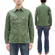 Load image into Gallery viewer, Sugar Cane Work Shirt with Vertical Hairline Code Stripe Pattern Men's Casual Jean Cord Long Sleeve Button Up Shirt SC25511 149 Olive
