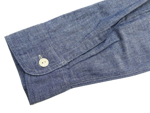 Sugar Cane Chambray Shirt Men's Lightweight Long Sleeve Button Up Plain Work Shirt SC27850 421 Blue