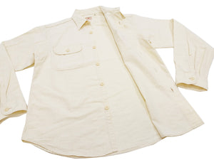 Sugar Cane Chambray Shirt Men's Lightweight Long Sleeve Button Up Plain Work Shirt SC27851 401 Ecru