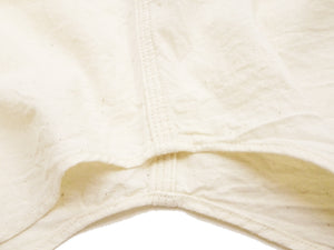 Sugar Cane Men's Off-White Chambray Long-Sleeve Work Shirt, 1950s-Inspired American Workwear Design, 100% Cotton, One-Wash, Made in Japan (SC27851 401A Ecru-Toned Off-White)