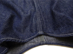 Sugar Cane Men's Blue Denim Work Shirt, 9 oz. Cotton Long-Sleeve Button-Up Shirt, Made in Japan (SC27852 421A One Wash)