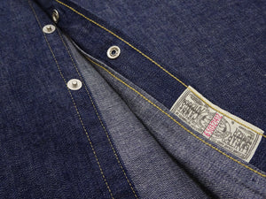 Sugar Cane Men's Vintage-Inspired Long-Sleeve Denim Western Shirt, Approx. 8 oz. 100% Cotton, Snap Front, One-Wash, Made in Japan (SC28190, 421A Dark Indigo)