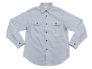 Sugar Cane Dobby Stripe Shirt Men's Mediumweight Long Sleeve Button Up Work Shirt SC29146 125 Blue