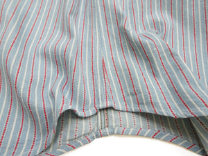 Sugar Cane Men's Dobby Stripe Work Shirt, 100% Cotton Long-Sleeve Button-Up Shirt, One-Wash, Made in Japan (SC29146 125 Blue)
