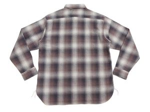 Sugar Cane Ombre Plaid Shirt Men's Mediumweight Cotton Twill Long