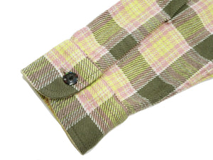 Sugar Cane Plaid Shirt Men's Heavyweight Cotton Twill Long Sleeve Button Up Work Shirt SC29158 145 Green