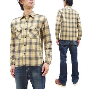 Sugar Cane Plaid Shirt Men's Heavyweight Cotton Twill Long Sleeve Button Up Work Shirt SC29158 145 Green