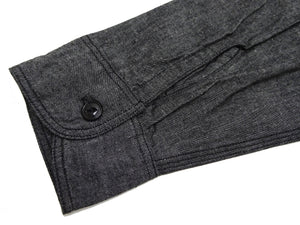 Sugar Cane Chambray Shirt Men's Lightweight Long Sleeve Button Up Plain Work Shirt SC29159 411 Black