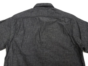 Sugar Cane Chambray Shirt Men's Lightweight Long Sleeve Button Up Plain Work Shirt SC29159 411 Black