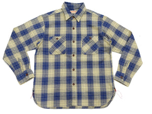 Sugar Cane Plaid Shirt Men's Mediumweight Cotton Twill Long Sleeve Button Up Work Shirt SC29358 133 Beige