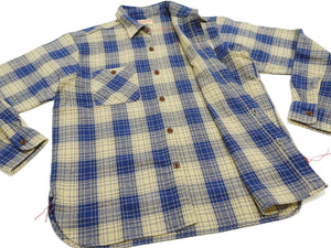 Sugar Cane Plaid Shirt Men's Mediumweight Cotton Twill Long Sleeve Button Up Work Shirt SC29358 133 Beige