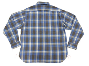 Sugar Cane Plaid Shirt Men's Mediumweight Cotton Twill Long Sleeve Button Up Work Shirt SC29361 125 Blue