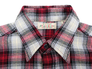 Sugar Cane Plaid Shirt Men's Fiction Romance Mediumweight Cotton Twill Long Sleeve Button Up Work Shirt SC29366 165 Red