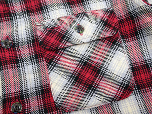 Sugar Cane Plaid Shirt Men's Fiction Romance Mediumweight Cotton Twill Long Sleeve Button Up Work Shirt SC29366 165 Red