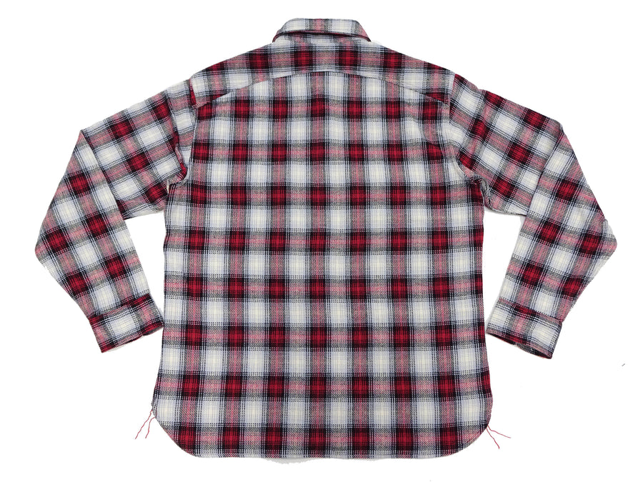 Sugar Cane Plaid Shirt Men's Fiction Romance Mediumweight Cotton Twill Long Sleeve Button Up Work Shirt SC29366 165 Red