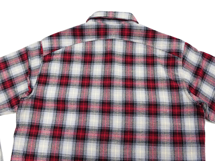 Sugar Cane Plaid Shirt Men's Fiction Romance Mediumweight Cotton Twill Long Sleeve Button Up Work Shirt SC29366 165 Red