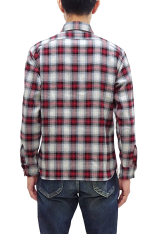 Sugar Cane Plaid Shirt Men's Fiction Romance Mediumweight Cotton Twill Long Sleeve Button Up Work Shirt SC29366 165 Red