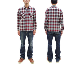 Sugar Cane Plaid Shirt Men's Fiction Romance Mediumweight Cotton Twill Long Sleeve Button Up Work Shirt SC29366 165 Red