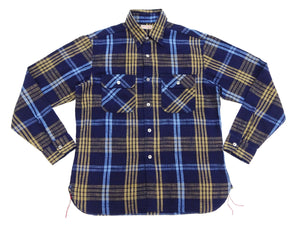 Sugar Cane Indigo Plaid Shirt Men's Fiction Romance Japanese Style Long Sleeve Button Up Work Shirt SC29386