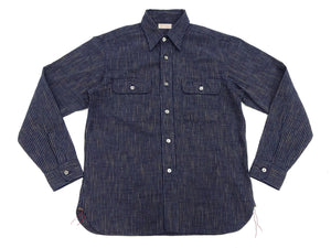 Sugar Cane Indigo Stripe Shirt Men's Fiction Romance Japanese Style Long Sleeve Button Up Work Shirt SC29385