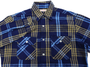 Sugar Cane Indigo Plaid Shirt Men's Fiction Romance Japanese Style Long Sleeve Button Up Work Shirt SC29386