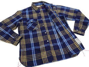 Sugar Cane Indigo Plaid Shirt Men's Fiction Romance Japanese Style Long Sleeve Button Up Work Shirt SC29386