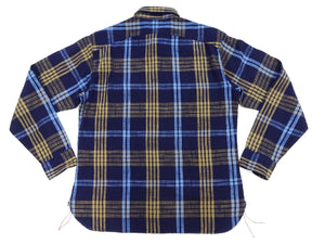 Sugar Cane Indigo Plaid Shirt Men's Fiction Romance Japanese Style Long Sleeve Button Up Work Shirt SC29386