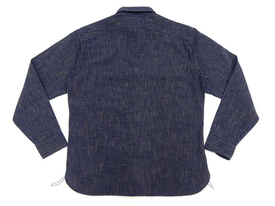 Sugar Cane Indigo Stripe Shirt Men's Fiction Romance Japanese Style Long Sleeve Button Up Work Shirt SC29385