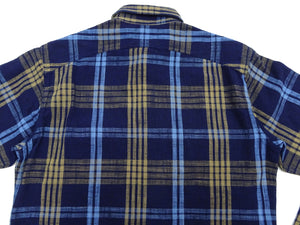 Sugar Cane Indigo Plaid Shirt Men's Fiction Romance Japanese Style Long Sleeve Button Up Work Shirt SC29386