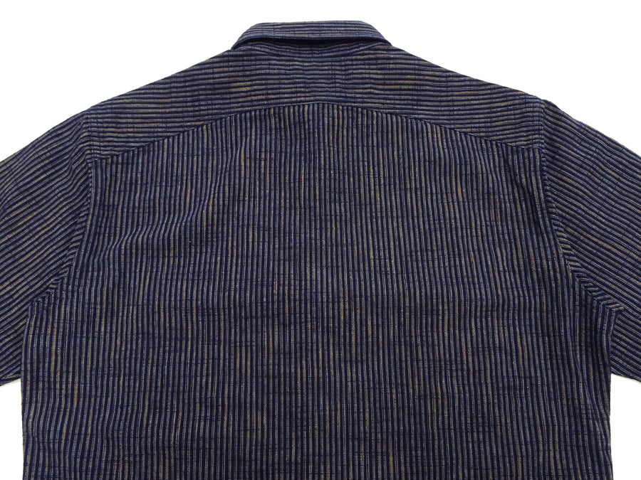 Sugar Cane Indigo Stripe Shirt Men's Fiction Romance Japanese Style Long Sleeve Button Up Work Shirt SC29385