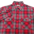 Load image into Gallery viewer, Sugar Cane Men&#39;s Vintage-Style Brushed Plaid Flannel Long-Sleeve Work Shirt - Fiction Romance Collection - 100% Cotton Herringbone Twill, Made in Japan (SC29584 165 Red)
