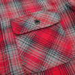 Load image into Gallery viewer, Sugar Cane Men&#39;s Vintage-Style Brushed Plaid Flannel Long-Sleeve Work Shirt - Fiction Romance Collection - 100% Cotton Herringbone Twill, Made in Japan (SC29584 165 Red)
