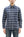 Sugar Cane Men's Indigo Plaid Long-Sleeve Work Shirt - Fiction Romance Collection - 100% Cotton, Inspired by Traditional Japanese Kimono Fabric, Made in Japan (SC29591 421A Navy)