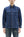 Sugar Cane Men's Indigo Vertical Multi-Stripe Long-Sleeve Work Shirt - Fiction Romance Collection - 100% Cotton, Inspired by Traditional Japanese Kimono Fabric, Made in Japan (SC29592 421A Navy)