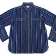 Load image into Gallery viewer, Sugar Cane Men&#39;s Indigo Vertical Multi-Stripe Long-Sleeve Work Shirt - Fiction Romance Collection - 100% Cotton, Inspired by Traditional Japanese Kimono Fabric, Made in Japan (SC29592 421A Navy)
